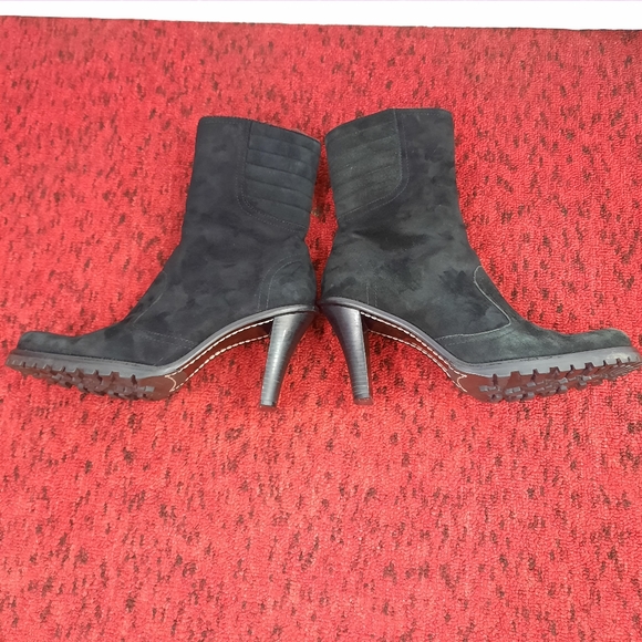 Gianni Bini Women's Heeled Boots Black Suede Leather Side Zip Size 8M - Picture 7 of 13
